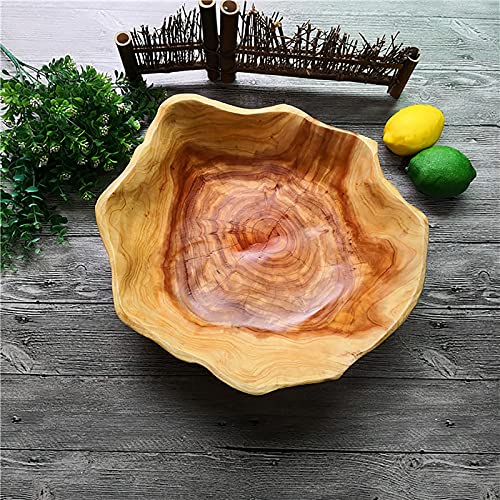 JFFLYIT Creative Wood Bowl Root Carved Bowl Handmade Natural Real Wood Candy Serving Bowl (12"-14") JFFLYIT