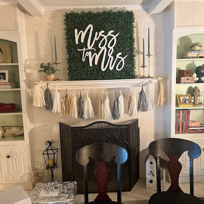 Miss to Mrs Wood Sign, Wedding Backdrop, Wedding Bar Sign, Bridal Shower, Bride to Be Backdrop, Wedding Decor, Bridal Shower Decor (MDF, Small (16")) - WoodArtSupply