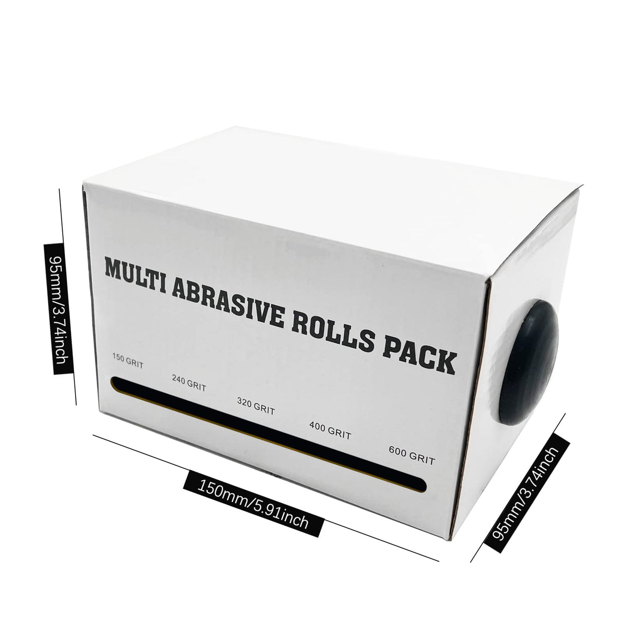 LYFJXX Emery Cloth Roll, 5 Grits Abrasive Sand Paper Set, 150 240 320 400 600 Grit Sandpaper Rolls for Wood Metal Polishing with Dispenser, Each Roll LYFJXX