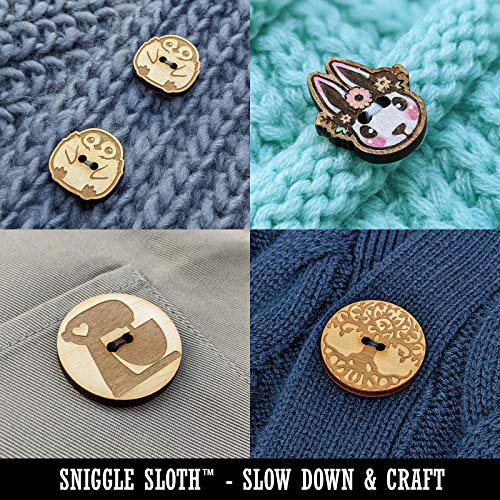 Occupation Student Graduate Cap Graduation Icon Wood Buttons for Sewing Knitting Crochet DIY Craft - Medium 1.00 Inch (7pcs) - WoodArtSupply