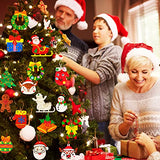 MGParty 60Pcs DIY Wood Slices, Wooden Christmas Ornaments Bulk for Crafts, Unfinished Paintable Wooden Hanging Decorations, Wood Kit for Crafts with MGparty