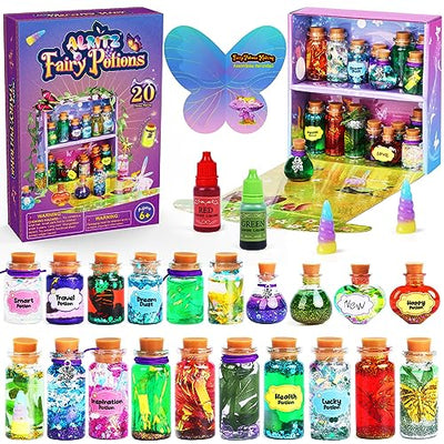 Alritz Fairy Polyjuice Potion Kits for Kids, 20 Bottles Magic DIY Mixies Potions, Christmas Decorations Creative Crafts Toys for Girls 6 7 8 9 10