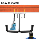 Tahikem 2 Set Overhead Garage Storage Rack, Heavy Duty Overhead Storage Double Hook, Ceiling Mount Hanger Safe Racks Hooks, Hanging for Lumber Ladder Tahikem