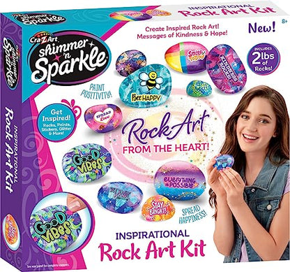 Shimmer ‘n Sparkle Inspirational Rock Art Activity Kit for Kids - WoodArtSupply