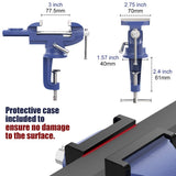 Nuovoware Table Vise 3 Inch, 360° Swivel Base Universal Home Vise Portable Bench Clamp, Clamp-on Vise Bench Clamps Fixed Tool for Woodworking, Nuovoware