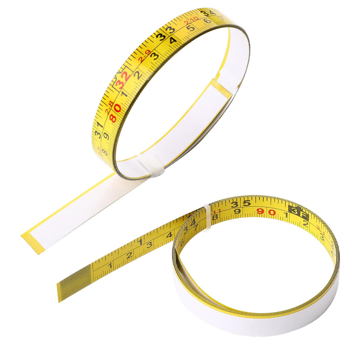 39 Inch Measure Tape with Adhesive Backing, 2 Pack Left to Right Metal Measuring Tape Sticky Measure Tape Double Scale Sticky Tape Measure Workbench Mozeat Lens