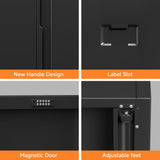 Coolsun Metal Storage Cabinet, Garage Storage Cabinet with Doors and 2 Adjustable Shelves, 36" Black File Cabinet, Locking Cabinet for Coolsun