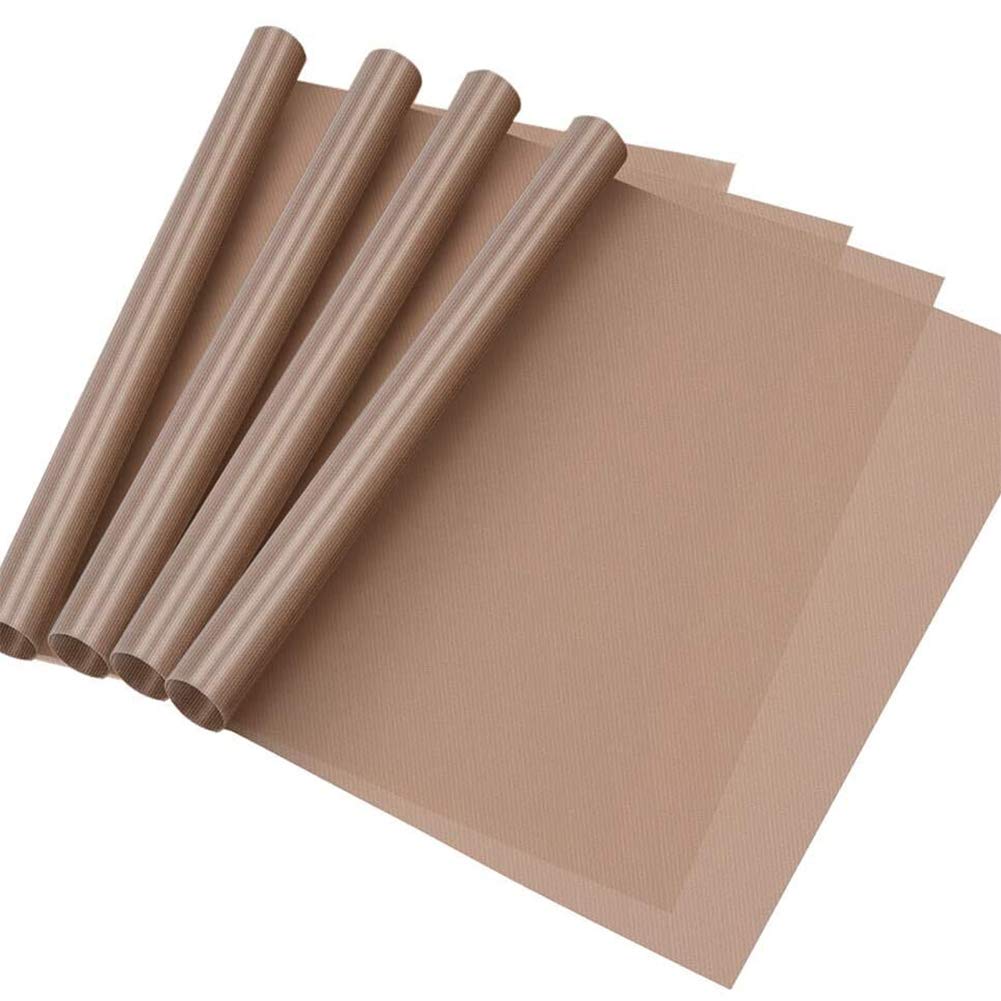 Selizo 4 Pack Teflon Sheet for Heat Press, Non-Stick Craft Mat, Teflon Heat Transfer Press Sheet for T Shirt Press Machine (12" x 16")