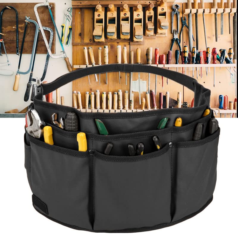 Tool Belt Pouches for Men Utility Belt Electrician Tool Bag Canvas Gardening Waist Tool Pouch with 13 Pockets for Men Women Carpenters Electricians - WoodArtSupply