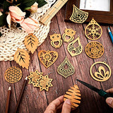 182 Pieces Wooden Dangle Earring Making Kit, Include 32 Pieces African Wood Drop Earring Pendant Unfinished Earrings Wood Charms with 100 Jump Ring Hicarer