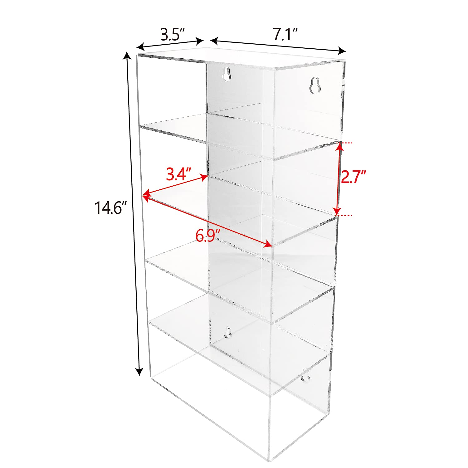 Ikee Design Mirrored Back Acrylic Display Case, 5-Level Collection Display Case for Mini Funko Pop Figures, Sunglasses Rack, Freestanding or Ikee Design