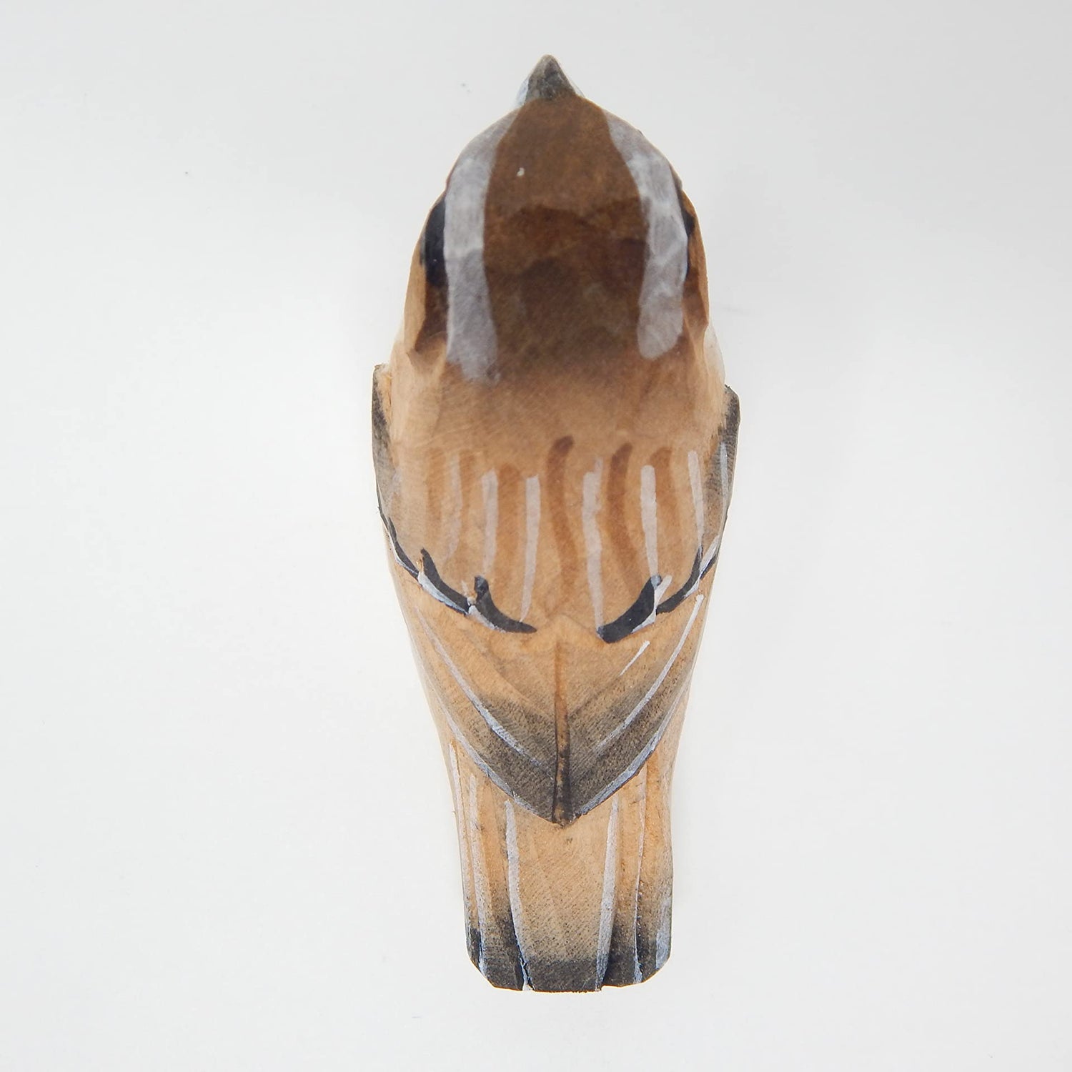 Selsela Sparrow Brown Bird Wood Ornament Hanging Animal Figurine Handmade Carved Decoration Selsela