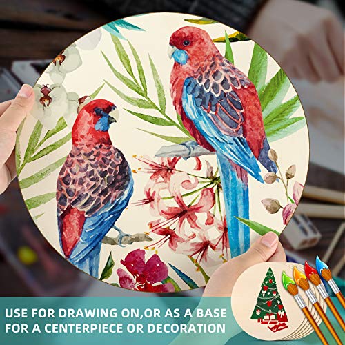 24 Inch Round Wood Circles Unfinished Round Wood Cutouts for Crafts, Door Hanger Painting and Wood Burning (2 Pieces) Jetec