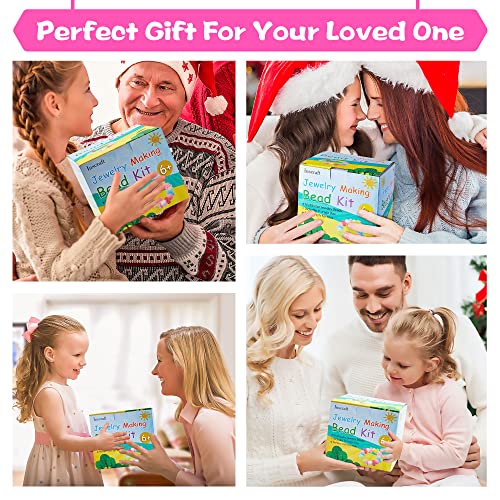 Beads for Kids Crafts, 1100 Jewelry Making Kit Includes Scissor, String, Instruction and Accessories for Bracelet Making, Toys for Girls by Inscraft INSCRAFT