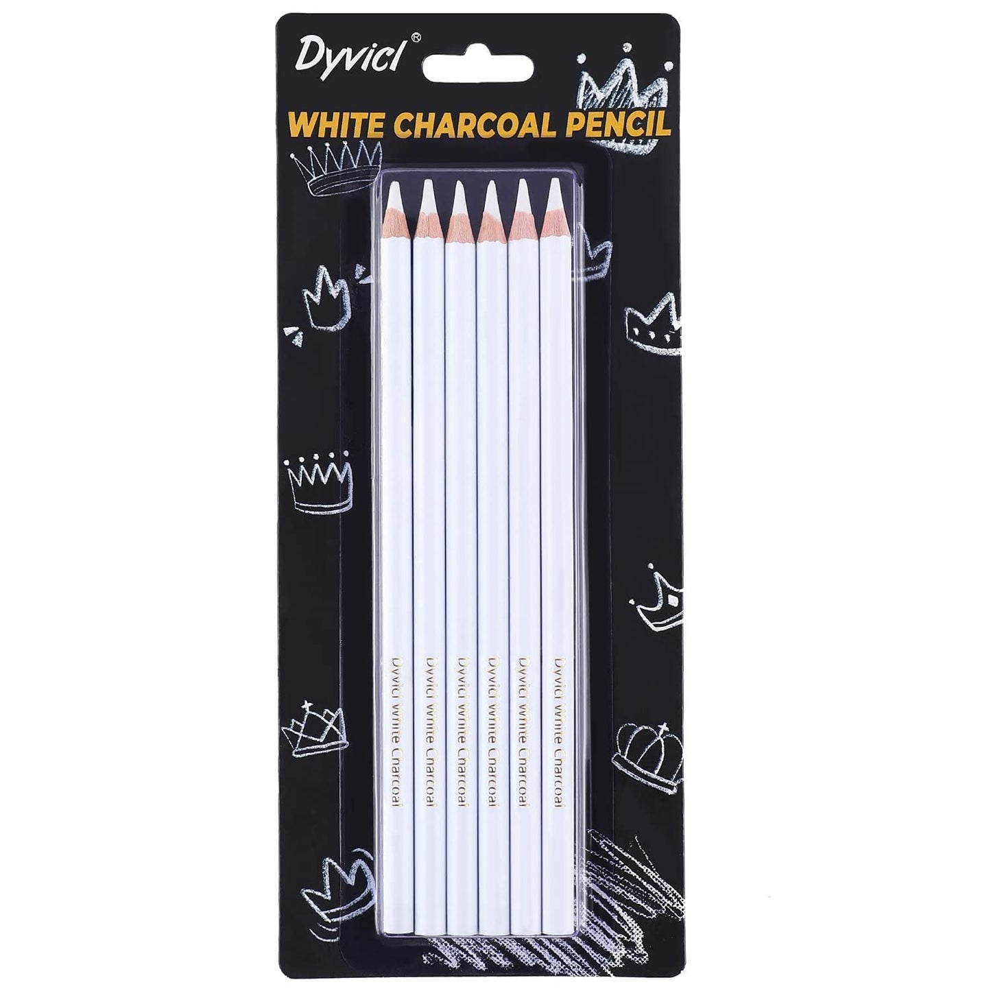 Dyvicl Drawing Sketching Pencil Set and White Charcoal Pencils - WoodArtSupply