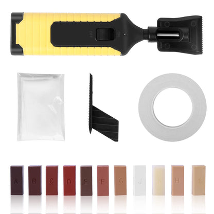 Floor and Furniture Repair Kit, Touch Up for Wood Scratches with New Upgrade Melting Tool, 11 Colors Repair Wax Sticks - Repair Scratch, Cracks,