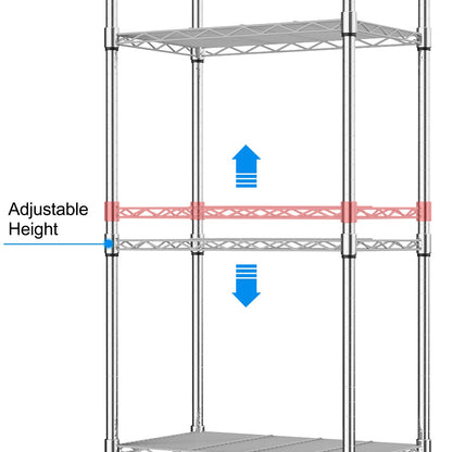 Homdox 5 Tier Steel Wire Shelving Unit on Wheels,Chrome Shelves for Garage Kitchen Living Room,Heavy Duty Shelving Rack, 23.2 x 13.8 x 72 inch (L x W - WoodArtSupply