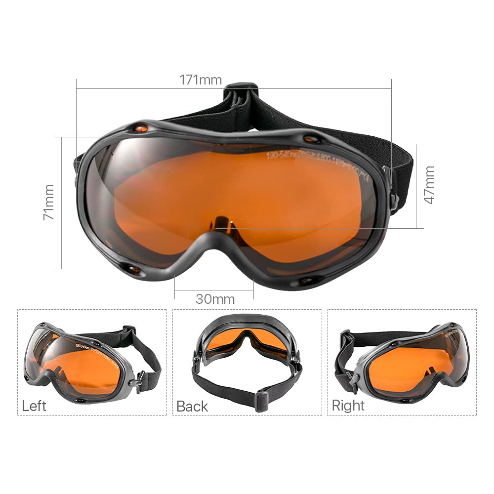 Cloudray Laser Safety Glasses 1064nm 532nm 355nm OD7+ CE Protective Goggles Anti Laser Protection Snow Goggles For Fiber Hand-Held Welding - WoodArtSupply