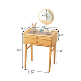 Tiita Vanity Desk, Makeup Vanity Table with Mirror, Dressing Table with 2 Drawers,Modern Wood Bedroom Vanity Vintage Dressing Table for Women Girls Tiita