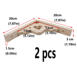 Antrader 2PCS Wooden Shelf Brackets,8" Wall Mount Natural Wood Bracket,Solid Bracket Shelf Supports Kits Antrader