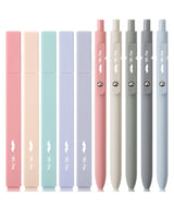 Mr. Pen- Aesthetic Highlighters and Gel Pens No Bleed, 10 Pack, Morandi Color Bible Highlighters No Bleed, Black Ink Bible Pens, Highlighter Pens, No Mr. Pen
