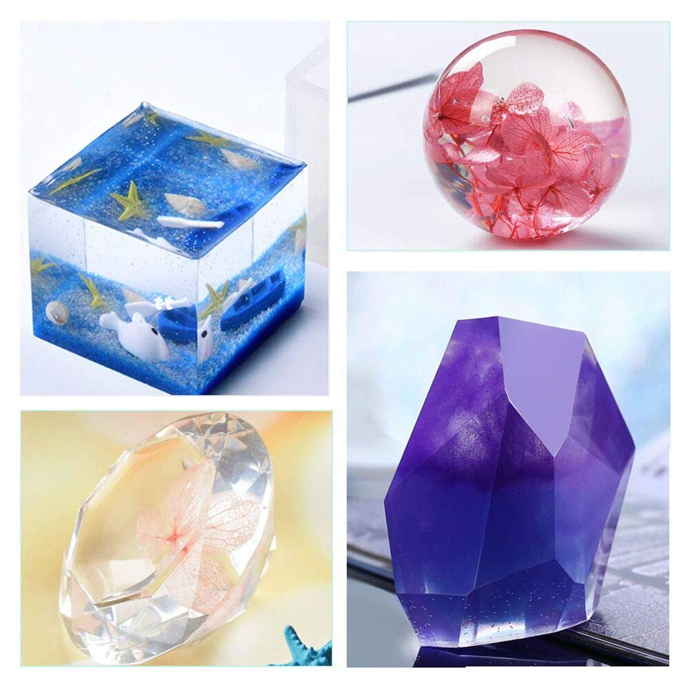 32 OZ Epoxy Resin Clear for Resin Molds, Resin Epoxy Starter Kit, 2 Part Resin for for Jewelry- Including Resin and Hardener (Each 16OZ) with 4 pcs PUDUO