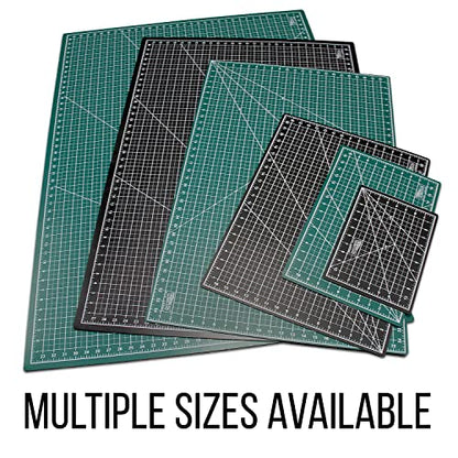 U.S. Art Supply - Pack of 2-12" x 18" Green/Black Professional Self Healing 5-Ply Double Sided Durable Non-Slip Cutting Mat Great for Scrapbooking,