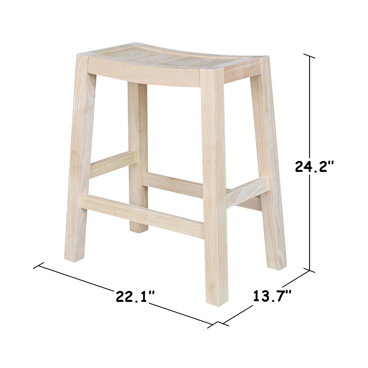 IC International Concepts International Concepts Ranch, 24-Inch, Ready to Finish Stool, Unfinished IC International Concepts