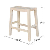 IC International Concepts International Concepts Ranch, 24-Inch, Ready to Finish Stool, Unfinished IC International Concepts