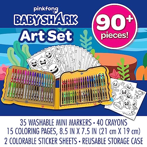 Crayola Baby Shark Art Set, 90 Pieces, Gift for Kids, 4, 5, 6, 7 Crayola