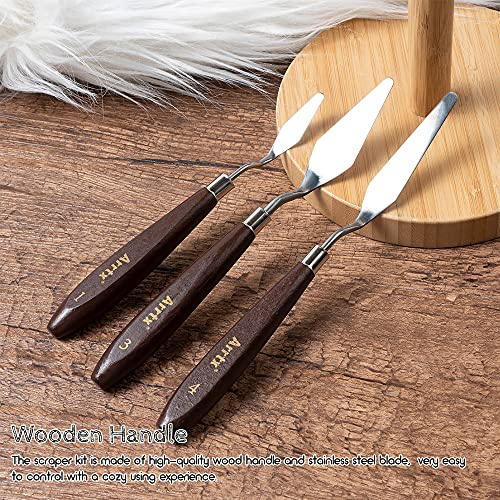 5 Pieces Painting Knives Stainless Steel Spatula Palette Knife Oil Painting Accessories Color Mixing Set for Oil, Canvas, Acrylic Painting-Lightwish - WoodArtSupply