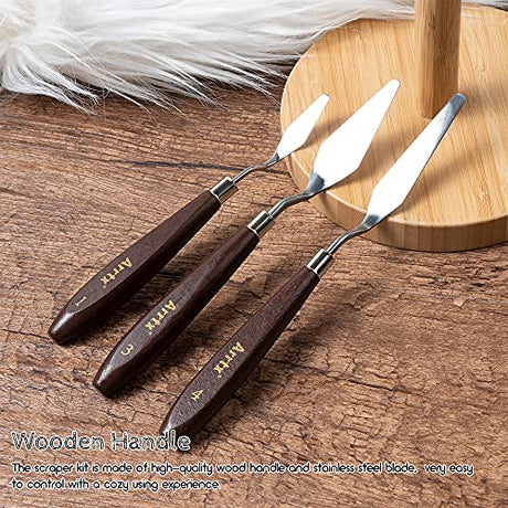 5 Pieces Painting Knives Stainless Steel Spatula Palette Knife Oil Painting Accessories Color Mixing Set for Oil, Canvas, Acrylic Painting-Lightwish LIGHTWISH