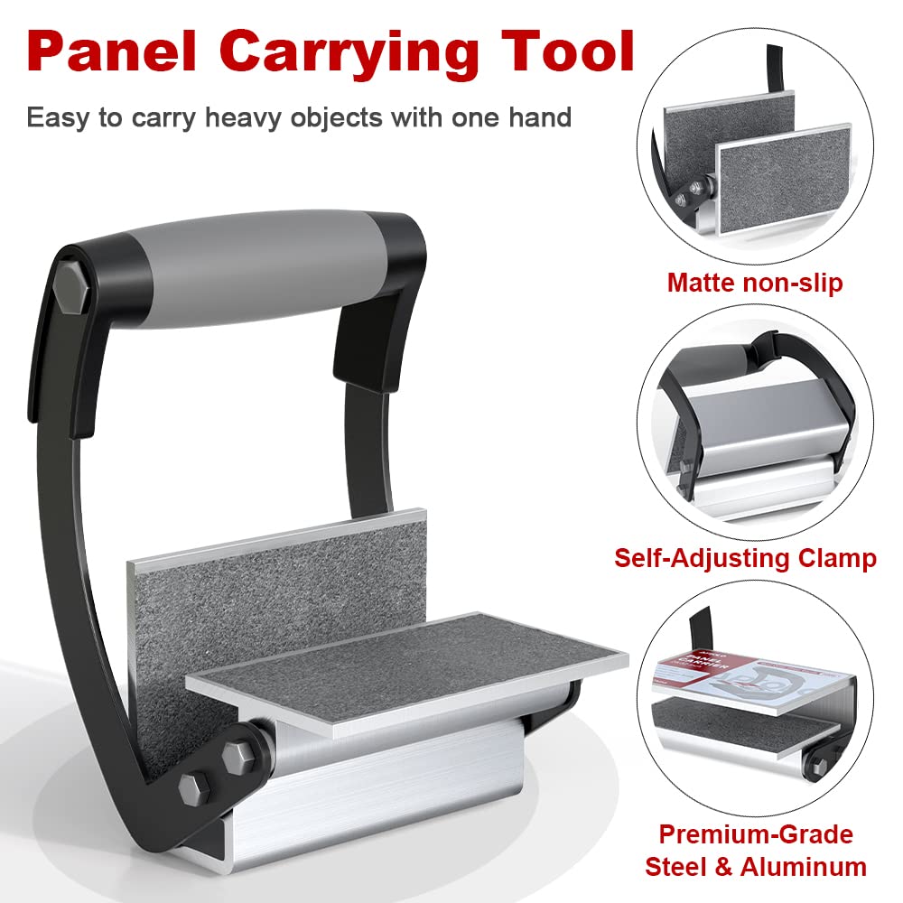 APIOLO Panel and Plywood Carrier, Plywood Lifting Tool and Drywall Carrying Tool, Panel Gripper by Single Hand for Sheet Board Clamp Drywall Lifter, - WoodArtSupply