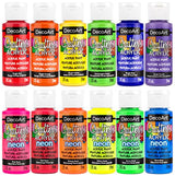 DecoArt Acrylic 2 oz 12 Count Brights Craft Paint Value Pack, 2 Fl Oz (Pack of 12), 24 Oz DecoArt