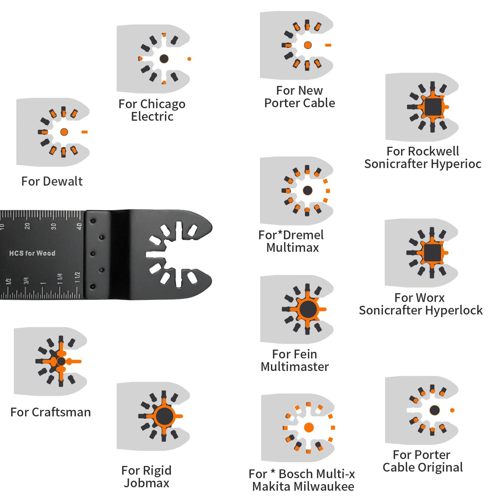 TrivdPro 100Pcs Oscillating Tool Blades Professional Universal Oscillating Saw Blades Wood Multitool Blades Compatible with Dewalt, Milwaukee, - WoodArtSupply