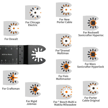 TrivdPro 100Pcs Oscillating Tool Blades Professional Universal Oscillating Saw Blades Wood Multitool Blades Compatible with Dewalt, Milwaukee, TrivdPro