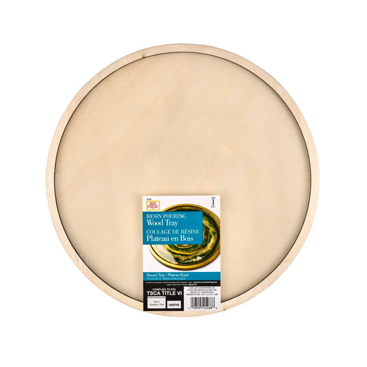 Mod Podge, Round Wood Tray, 12" Pouring Surface for Epoxy, DIY Supplies for Resin Arts and Crafts Projects, 25488 - WoodArtSupply