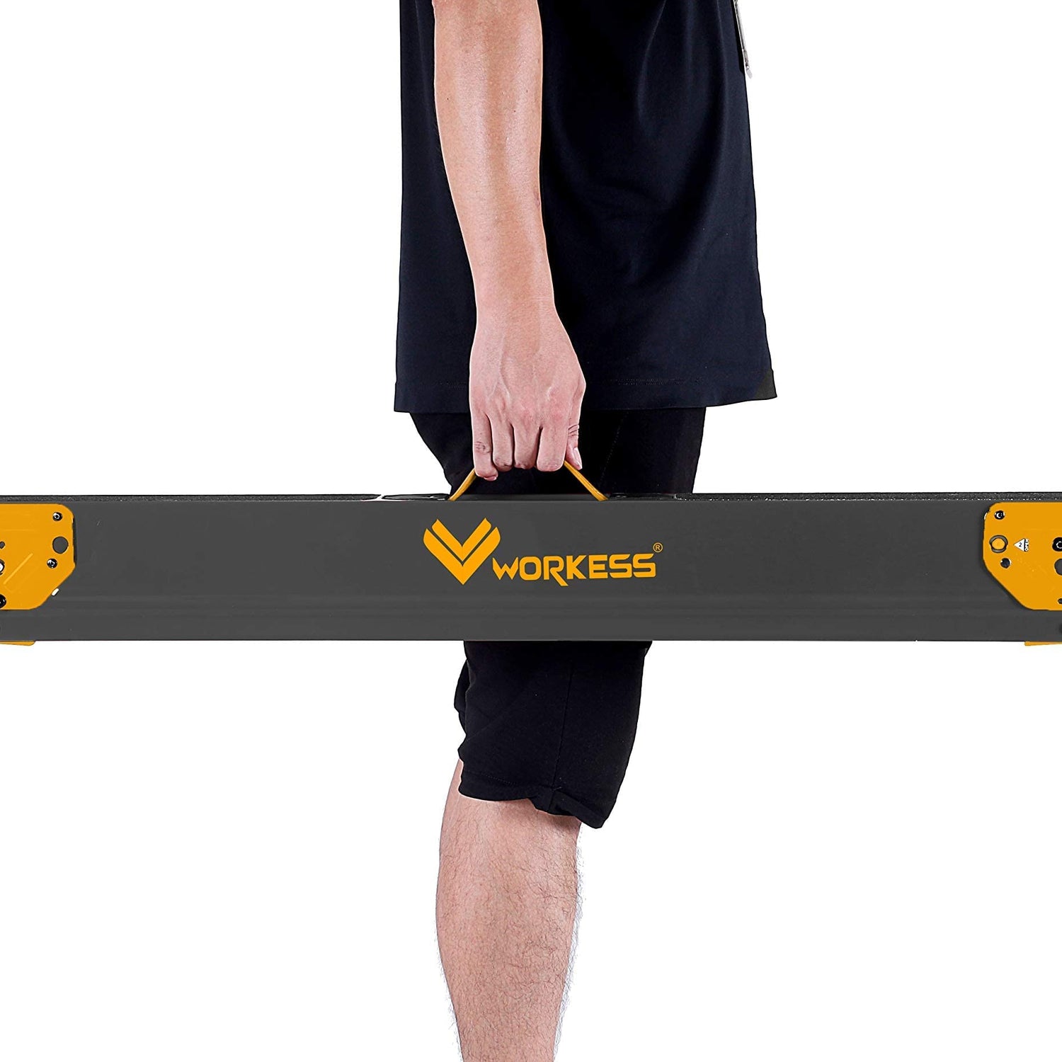 WORKESS Saw Horses 2 Pack Folding, Heavy Duty Sawhorse Table 2600 Lbs Load Capacity with 2x4 Support Legs, Portable Folding and Fast Open Legs and WORKESS