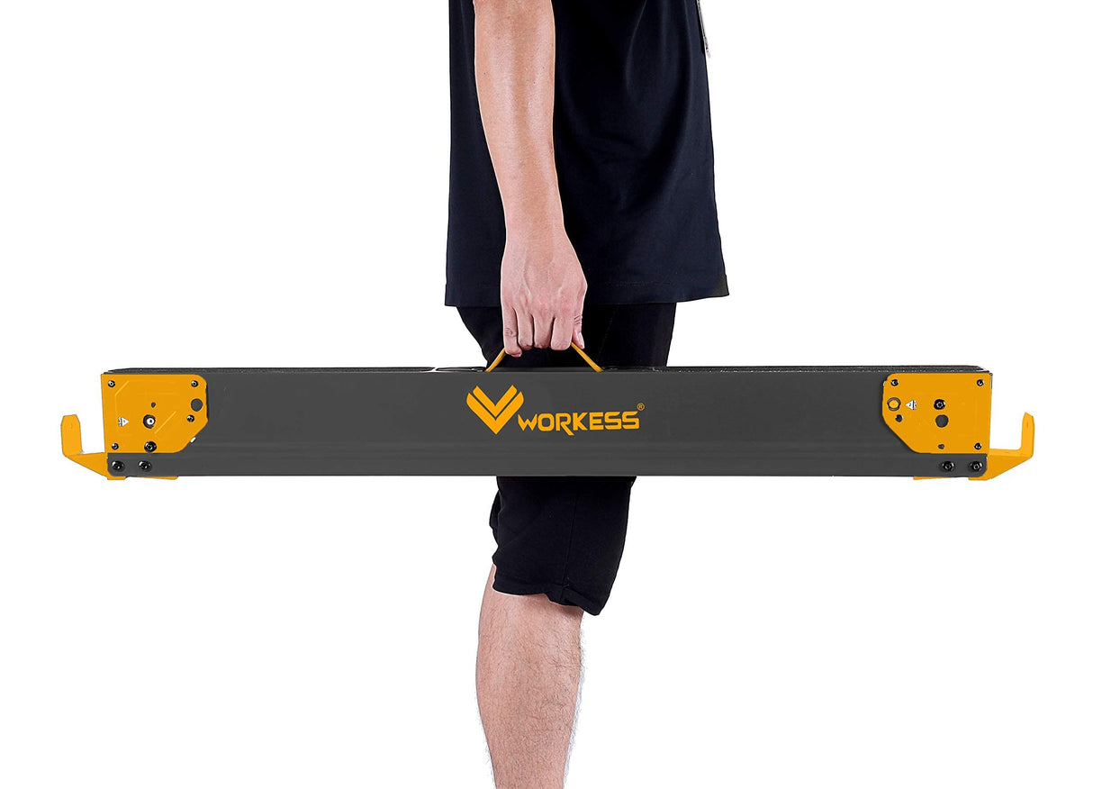 WORKESS Saw Horses 2 Pack Folding, Heavy Duty Sawhorse Table 2600 Lbs Load Capacity with 2x4 Support Legs, Portable Folding and Fast Open Legs and WORKESS