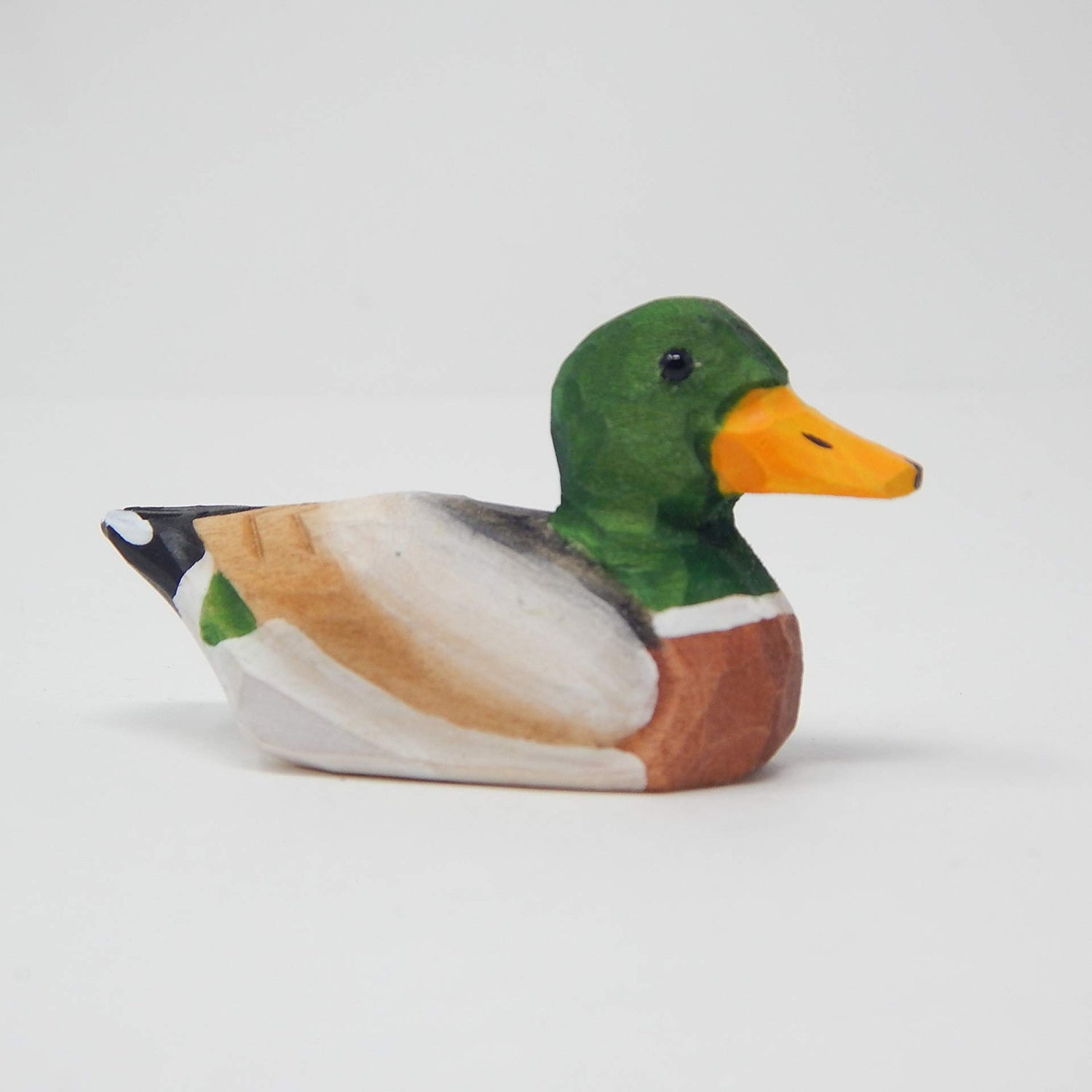Selsela Mallard Duck Ornament Wood Hanging Figurine Drake Male Handmade Carving Holiday Decoration Decoy Small Animal Selsela