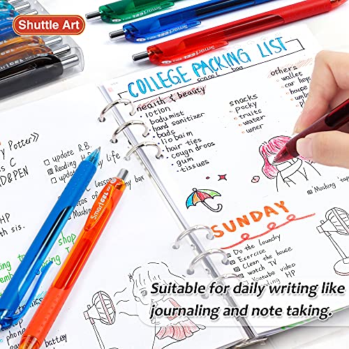 Shuttle Art Colored Gel Pens, 20 Colors Retractable Gel Ink Pens with Grip, Medium Point (0.7mm) Smooth Writing for Adults and Kids Writing - WoodArtSupply