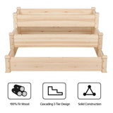 Yaheetech 3 Tier 47 x 47 x 22in Raised Garden Bed Horticulture Outdoor Elevated Flower Box Tiered Garden Bed Wooden Vegetables Growing Planter for Yaheetech