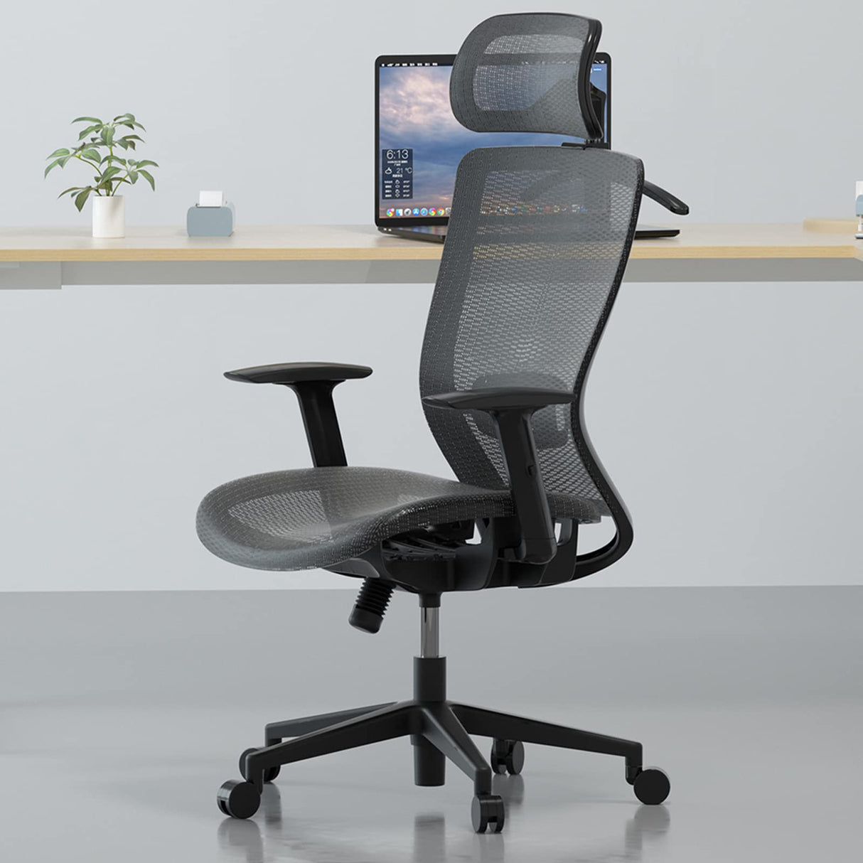 FLEXISPOT OC3B Ergonomic Executive Mesh Office Task Chair Swivel Height Adjustable Seat Headrest Armrest Lumbar Support Caster Wheels For Computer FLEXISPOT