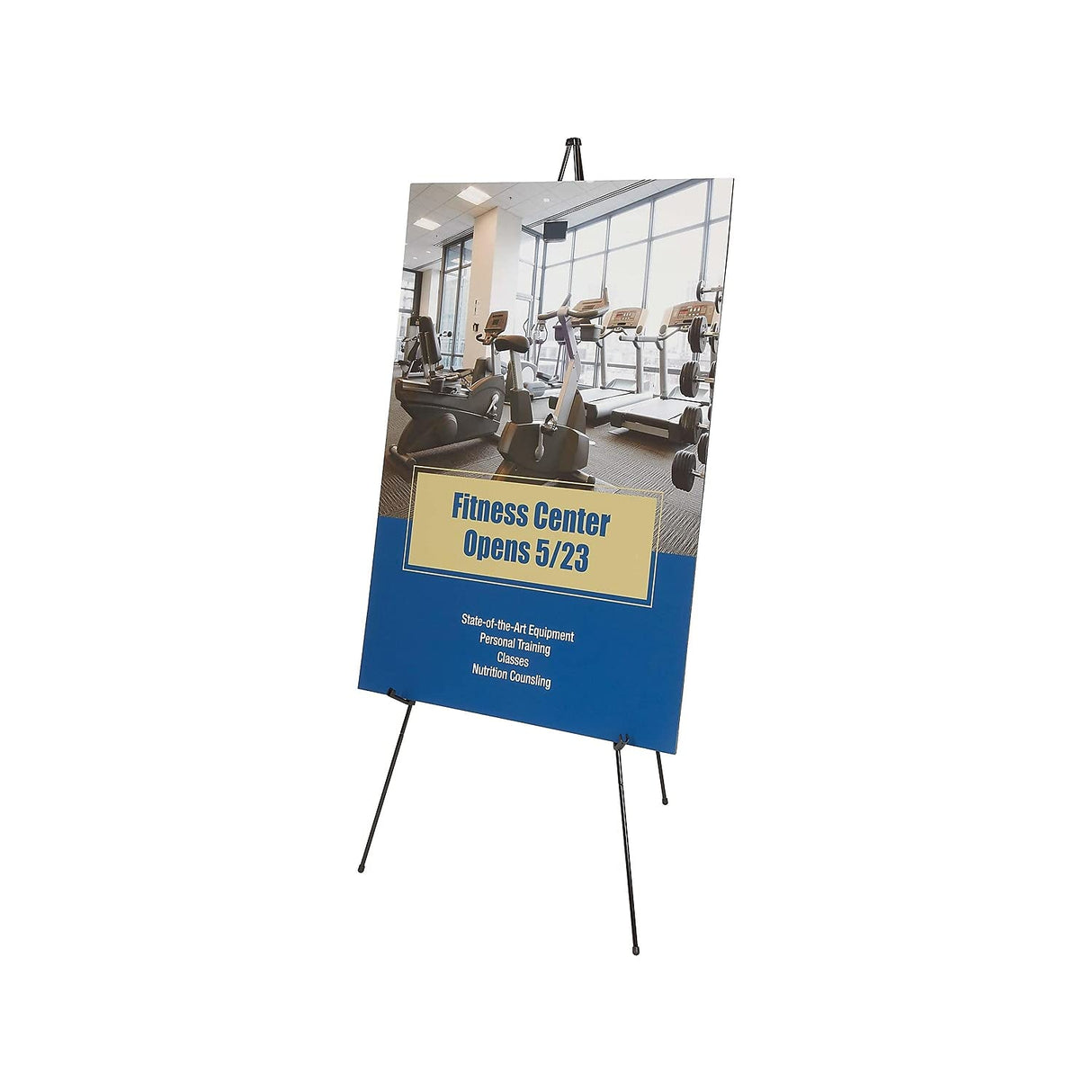 Quartet Instant Easel 63” Stand, Supports 5 lbs., Tripod Base, Powder Coated Steel Material, Collapsible, Black (29E) Quartet