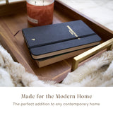 Fine Nest Home Decorative Acacia Wood Ottoman Tray - Coffee Table Tray - Breakfast, Party, Drinks, Snack, Liquor Serving Platter - Farmhouse to Fine Nest Home