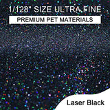Ceya 3.5oz/ 100g Holographic Ultra Fine Glitter Powder Laser Black Glitter 1/128” 0.008” 0.2mm for Slime Epoxy Resin Craft Tumbler Jewelry Nail Art ceya