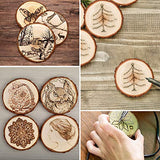 LESUMI Unfinished Natural Wood Slices with Bark - 20 Pcs 3.5-4 inch Wood Craft kit, DIY Kids Arts and Crafts Coasters Christmas Ornaments Rustic LESUMI