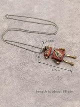 joymiao Wood Pendant Necklace Steampunk Necklace Chunky Gold Necklace Western Long Wooden Neckalce Hippie Choker Necklaces for Women joymiao
