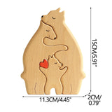 Wooden Bears Family Art Puzzle, Wooden Family Blocks Hand Carved Couple Animal Figurine, Wooden Sculpture, Christmas, Birthday Gifts for Mom, Dad (A) Generic