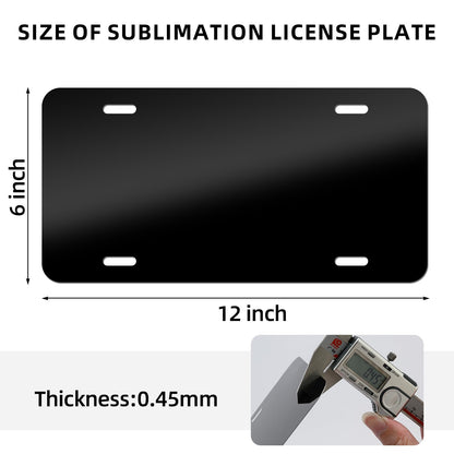 XCLPF 10 Pcs Black Sublimation License Plate Blanks for Custom Design Work,Heat Thermal Transfer Sheet DIY Picture Sublimation Blank,Metal Aluminum - WoodArtSupply